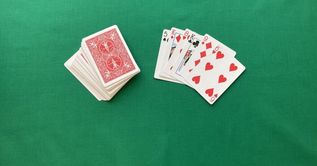 A standard deck of playing cards