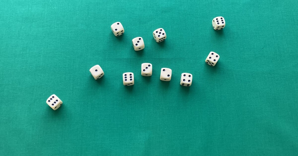 A set of six-sided dice